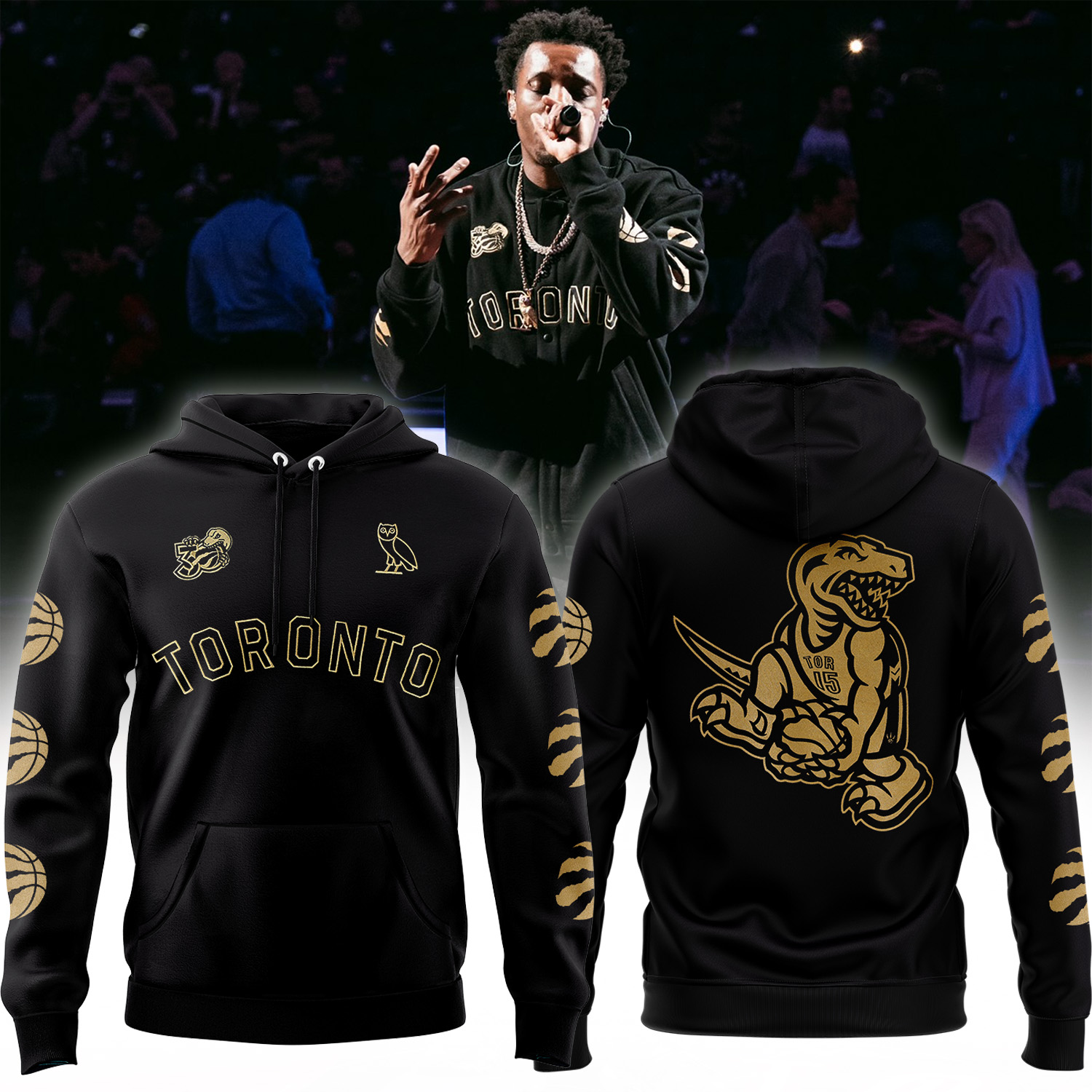 Raptors x OVO Black Hoodie Best Basketball Presents