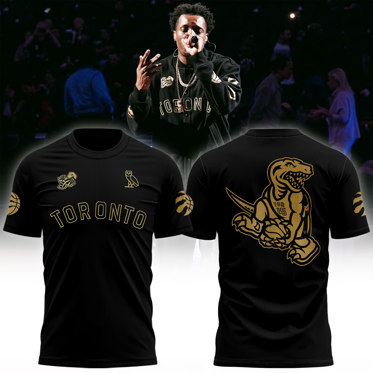 Raptors x OVO Black T-Shirt Best Presents For Basketball Players Oregontrailrvpk Shirt