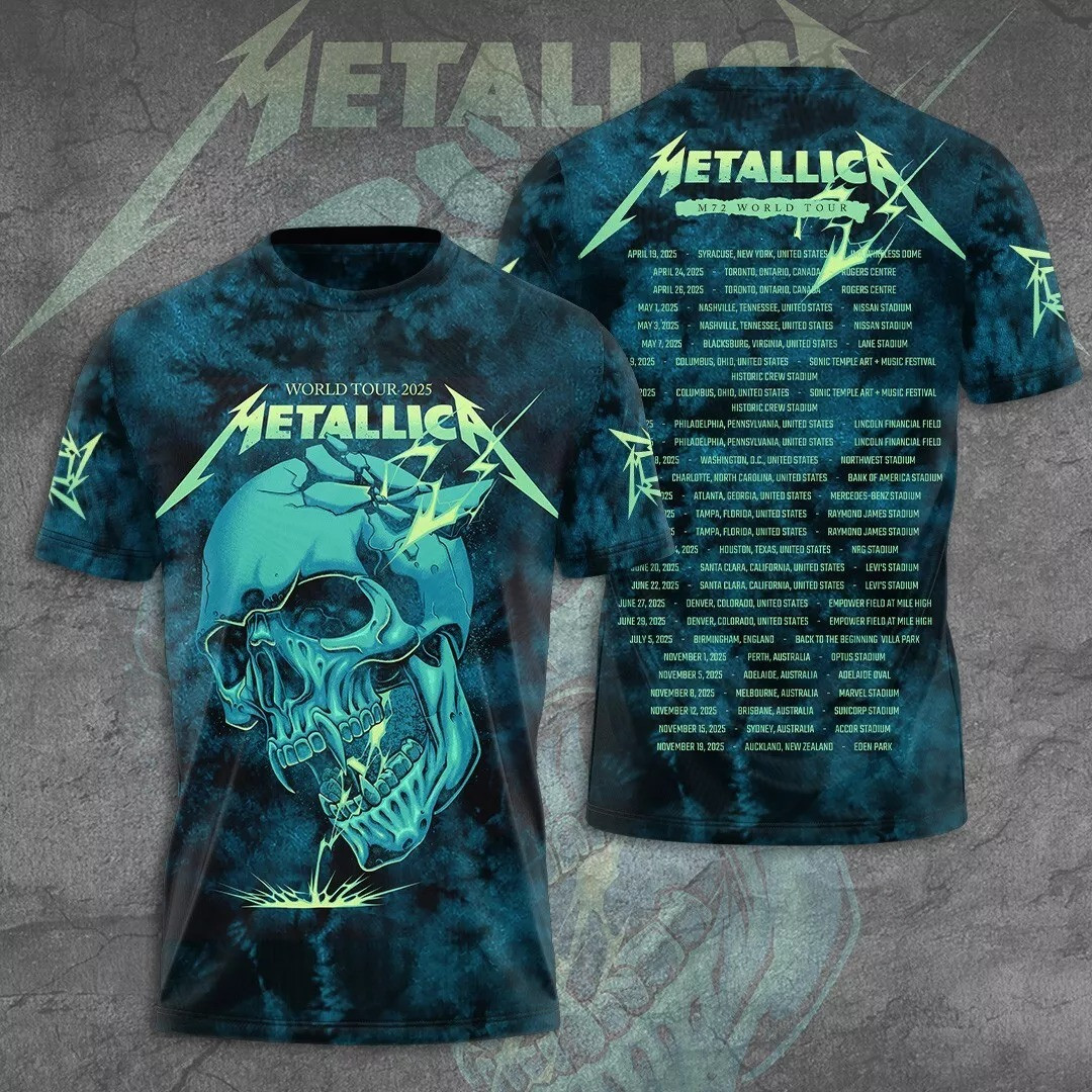 RARE Metallica M72 World Tour Date 2025 3D Shirt For Concert Oregontrailrvpk Shirt