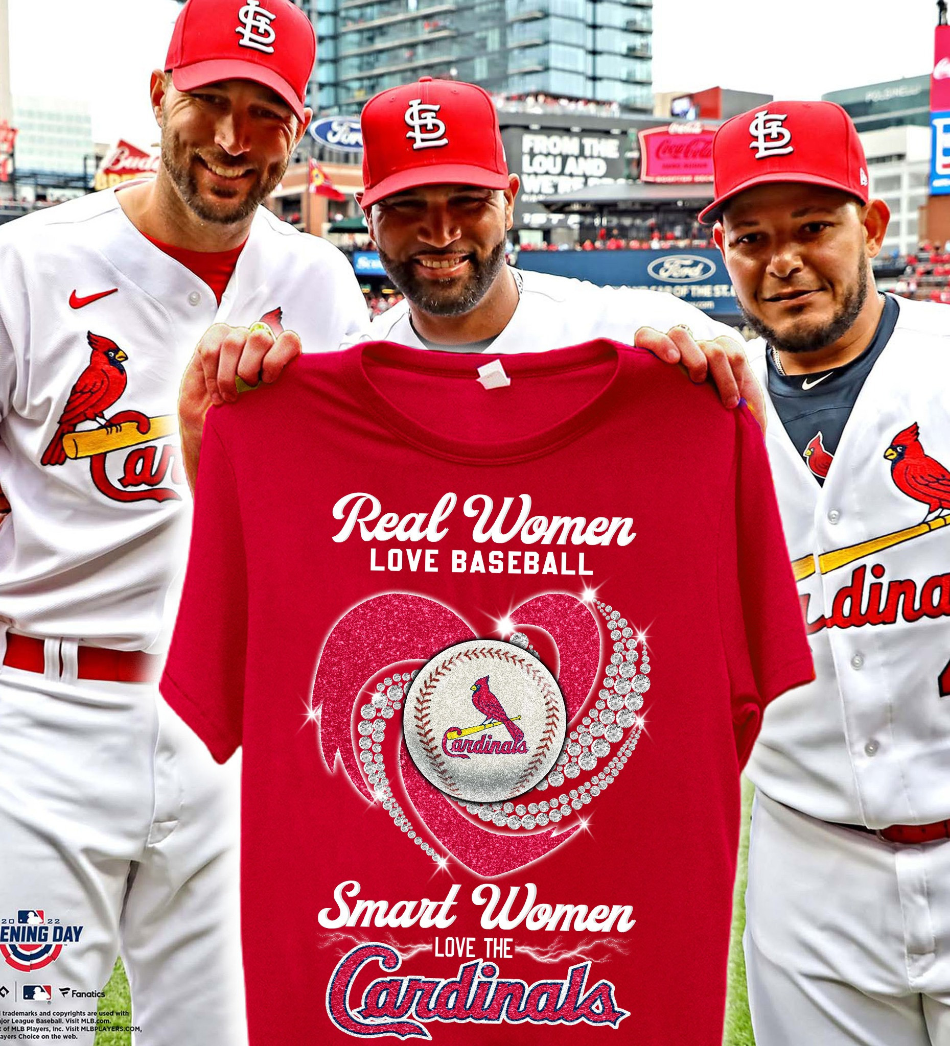 Real Women Love Baseball Smart Love St. Louis Cardinals T-Shirt For Her Oregontrailrvpk Shirt