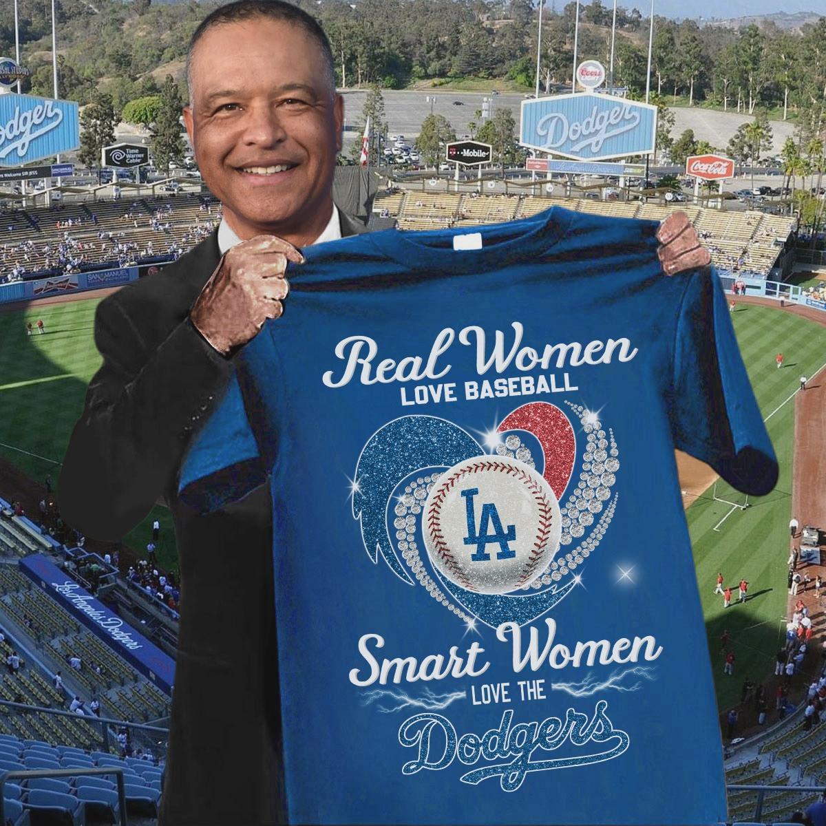 Real Women Love Baseball Smart Love The Dodgers T-Shirt Dodgers For Her Oregontrailrvpk Shirt
