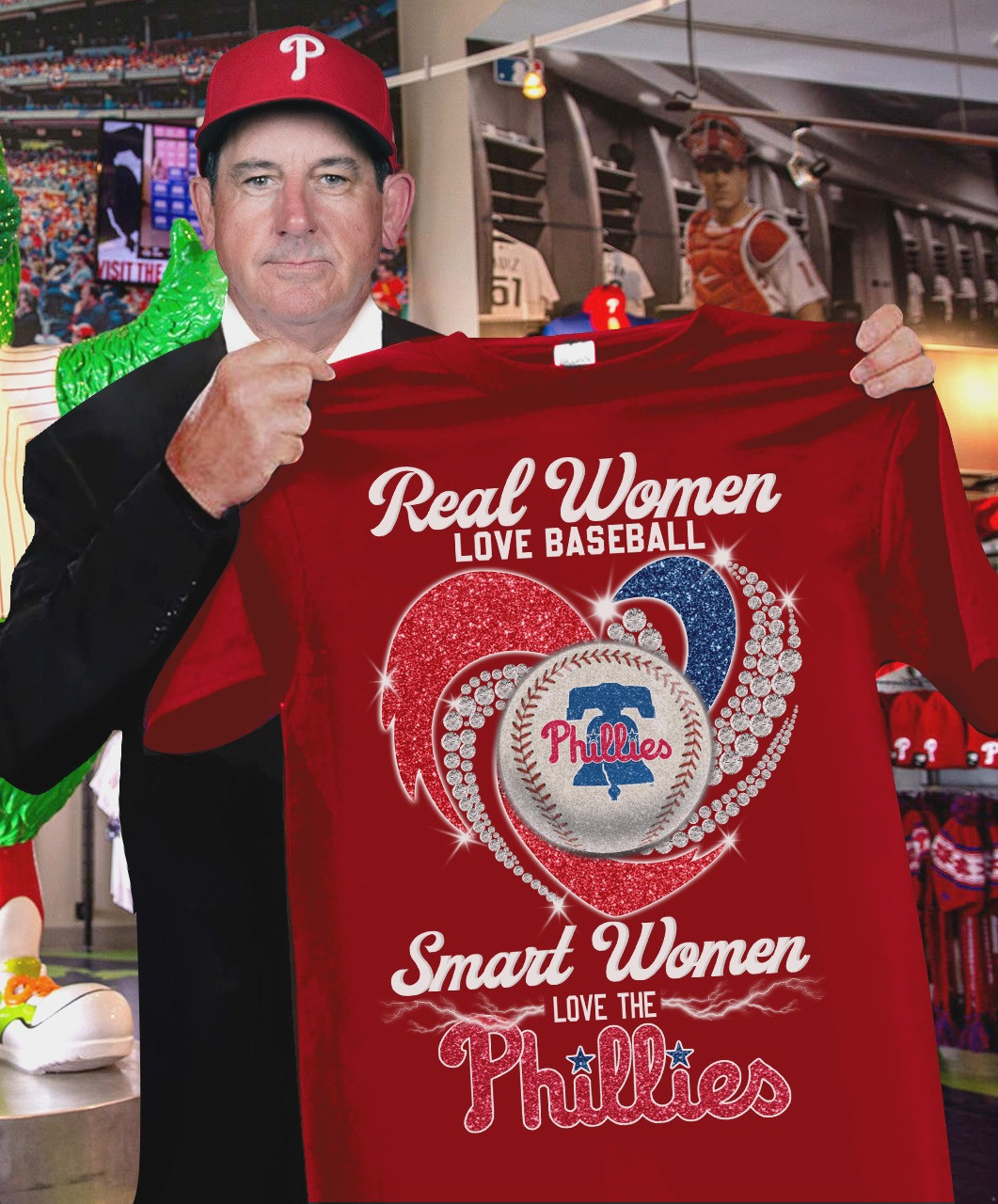 Real Women Love Basketball Smart Love Phillies T-Shirt Best Baseball For Her Oregontrailrvpk Shirt