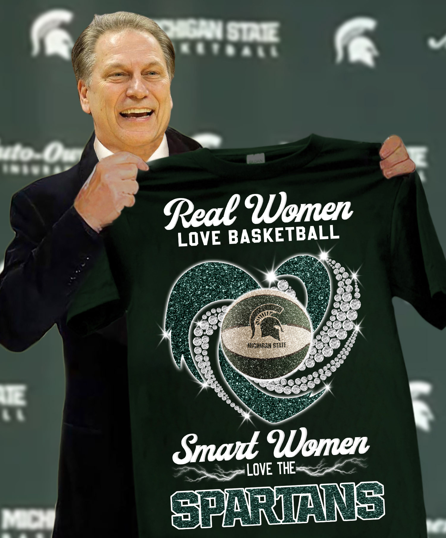 Real Women Love Basketball Smart Women Love The Spartans T-Shirt Basketball Oregontrailrvpk Shirt