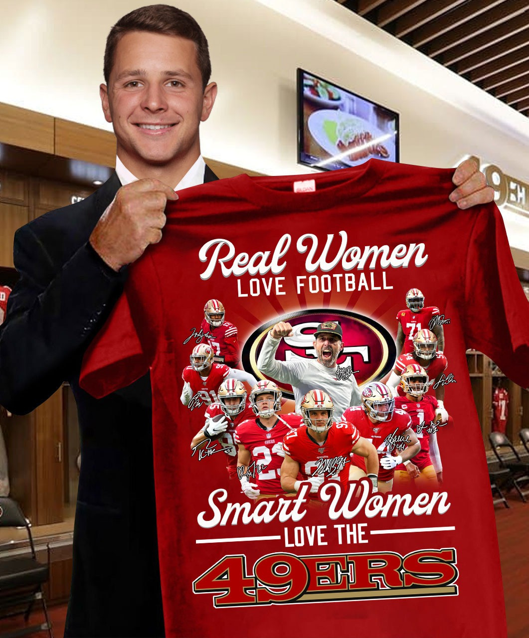 Real Women Love Football Smart Women Love 49Ers Shirt Fan 49Ers Gifts For Women Oregontrailrvpk Shirt
