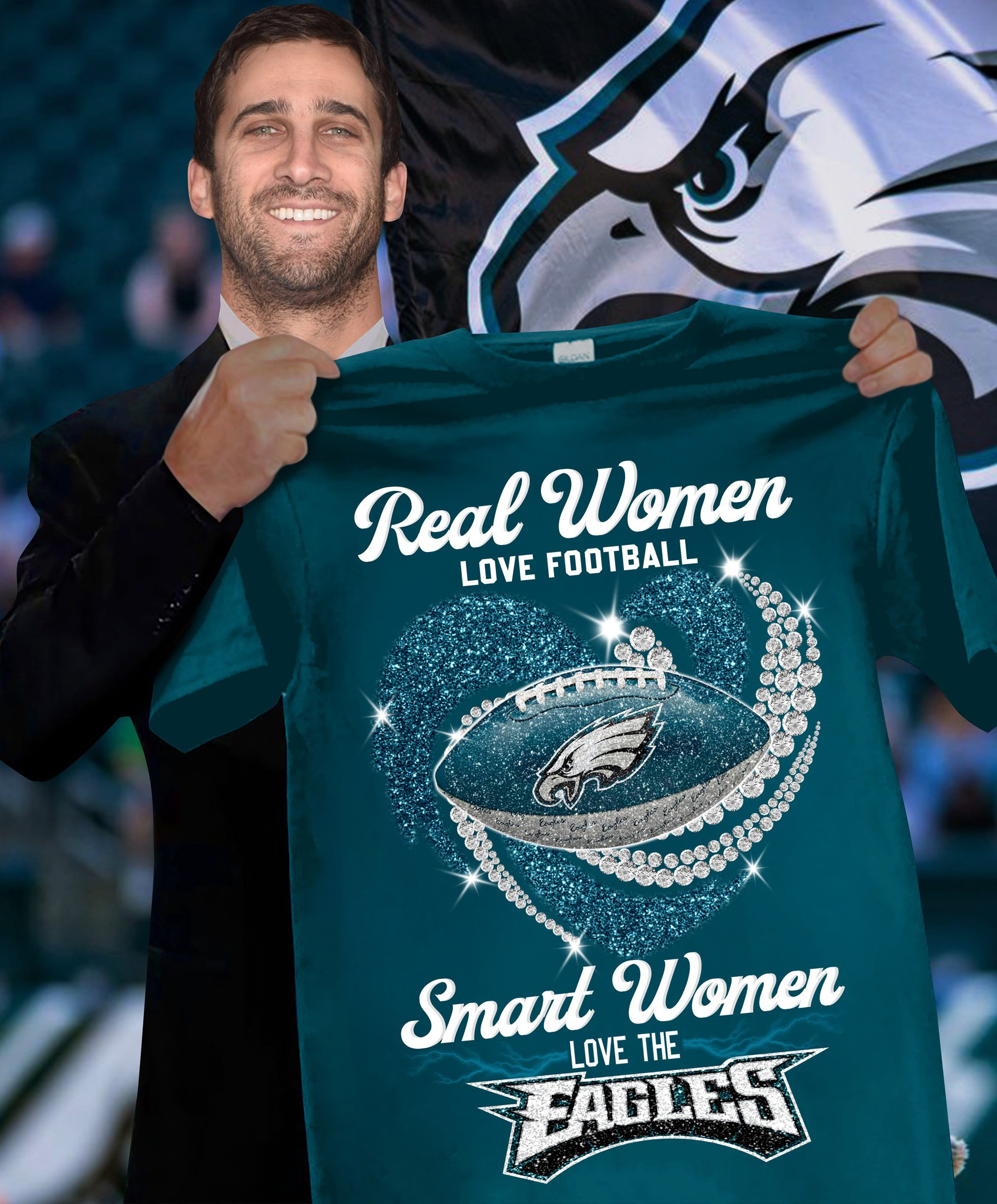 Real Women Love Football Smart Women Love The Eagles T-Shirt Football Oregontrailrvpk Shirt
