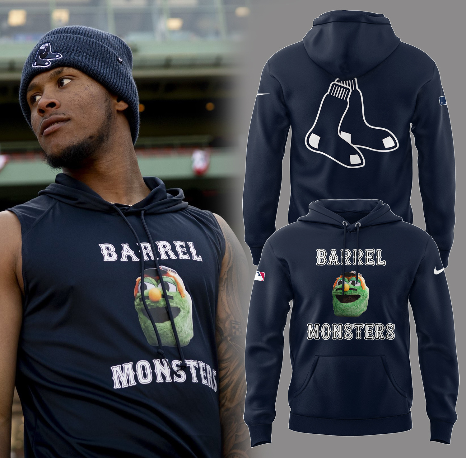Red Sox Baseball 2025 Limited "Barrel Monsters" Navy Hoodie Best