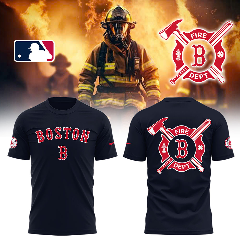 Red Sox x Firefighter Appreciation Night T-Shirt Gift Ideas For Baseball Players Oregontrailrvpk Shirt
