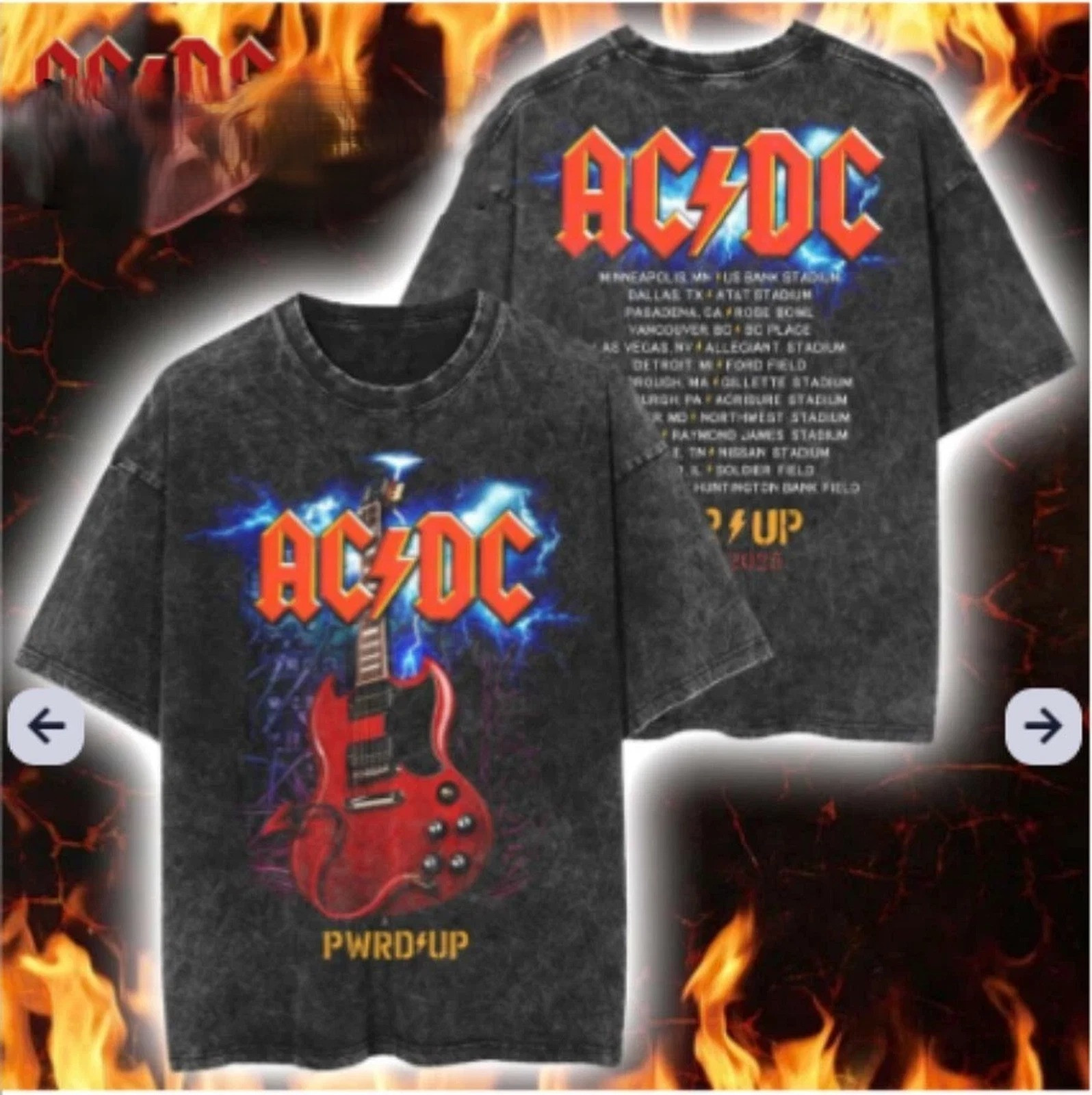 Retro ACDC Pwr Up Tour Shirt 2025 Oregontrailrvpk Shirt