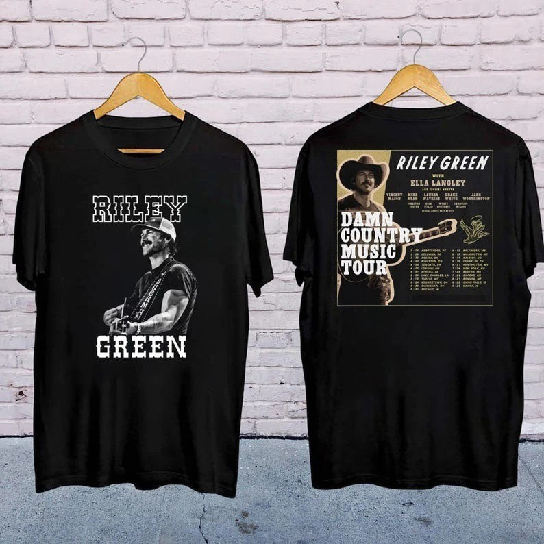 Riley Green Damn Country Music Tour T-Shirt all size Hot New New Oregontrailrvpk Shirt