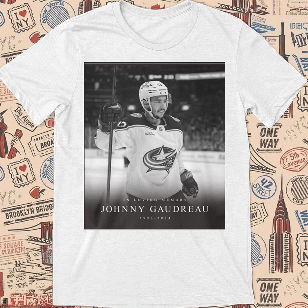 RIP In Loving Memory Johnny Gaudreau 1993-2024 Hockey Dead T-Shirt Johnny Hockey Merch Oregontrailrvpk Shirt