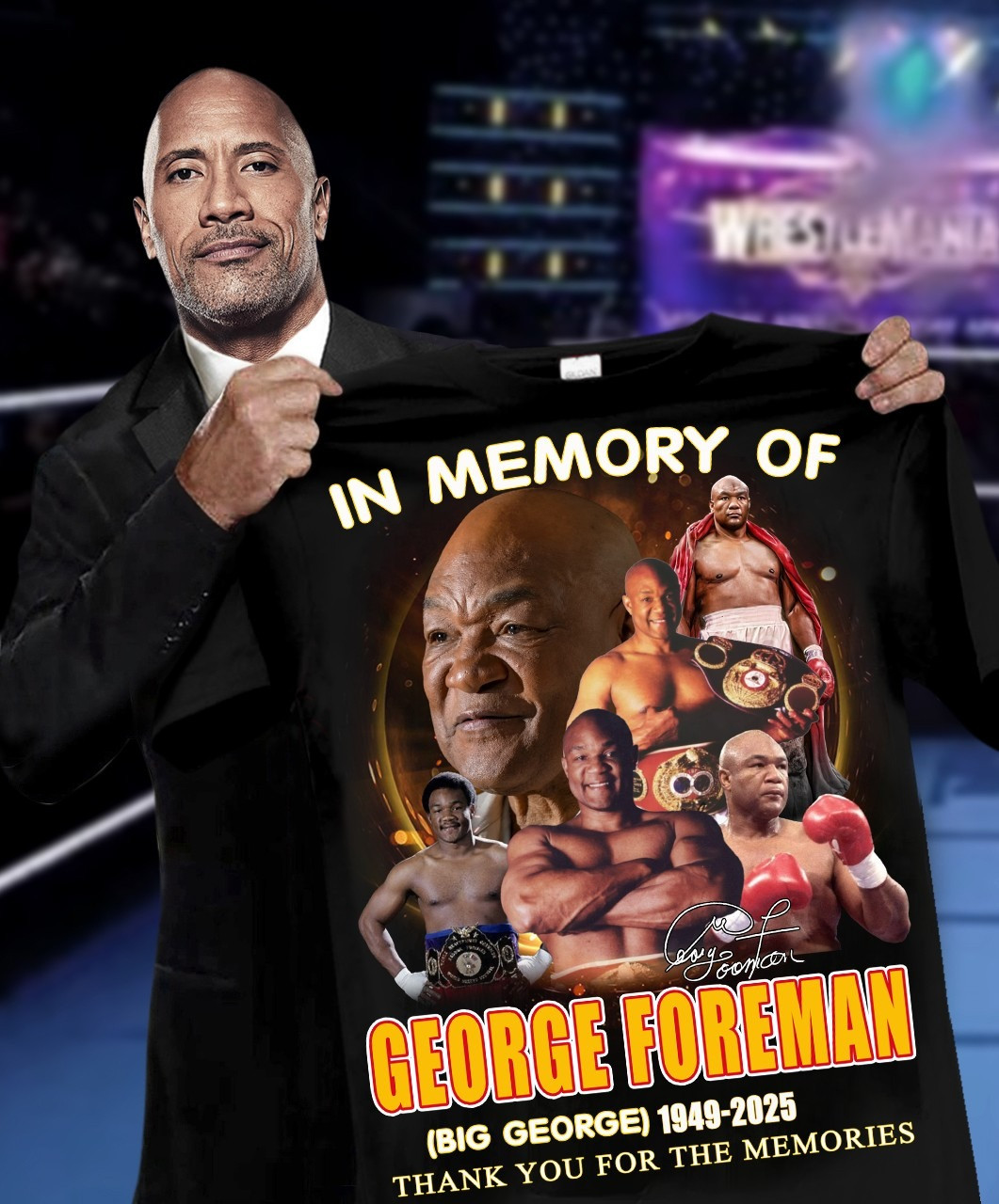 RIP In Memory Of Big George Foreman 1949 2025 T-Shirt Thank You For The Memories Oregontrailrvpk Shirt