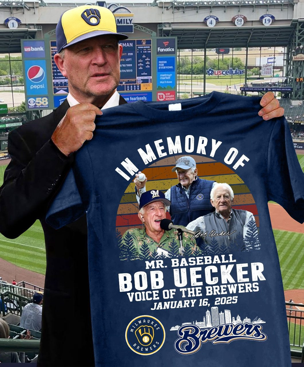 RIP In Memory Of Mr. Baseball Bob Uecker T-Shirt Voice Of The Milwaukee Brewers Oregontrailrvpk Shirt