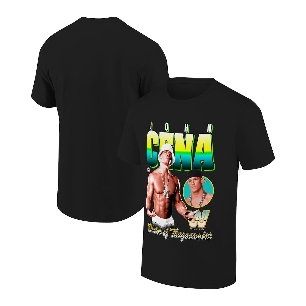 Ripple Junction Black John Cena Doctor Of Thuganomics Graphic T-Shirt Oregontrailrvpk Shirt