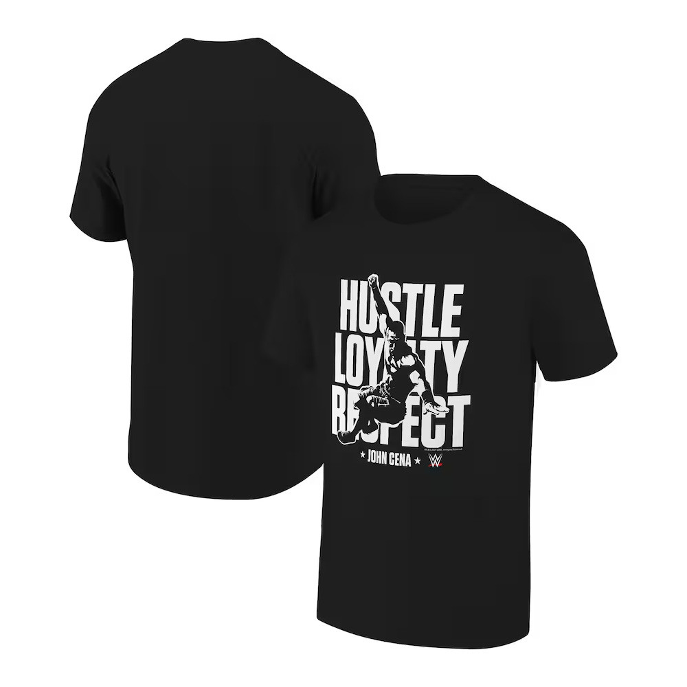 Ripple Junction Black John Cena Hustle Loyalty Respect Bold Graphic T-Shirt Oregontrailrvpk Shirt