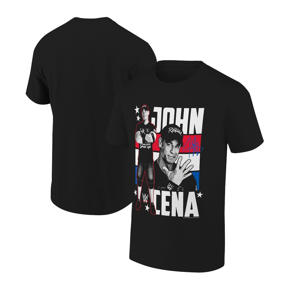 Ripple Junction Black John Cena Stars And Stripes Modern Cena Pose T-Shirt Gift For Him Oregontrailrvpk Shirt