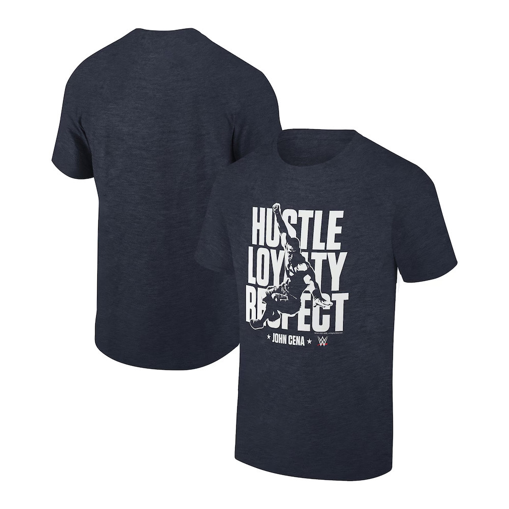 Ripple Junction Heather Navy John Cena Hustle Loyalty Respect Bold Graphic T-Shirt Oregontrailrvpk Shirt