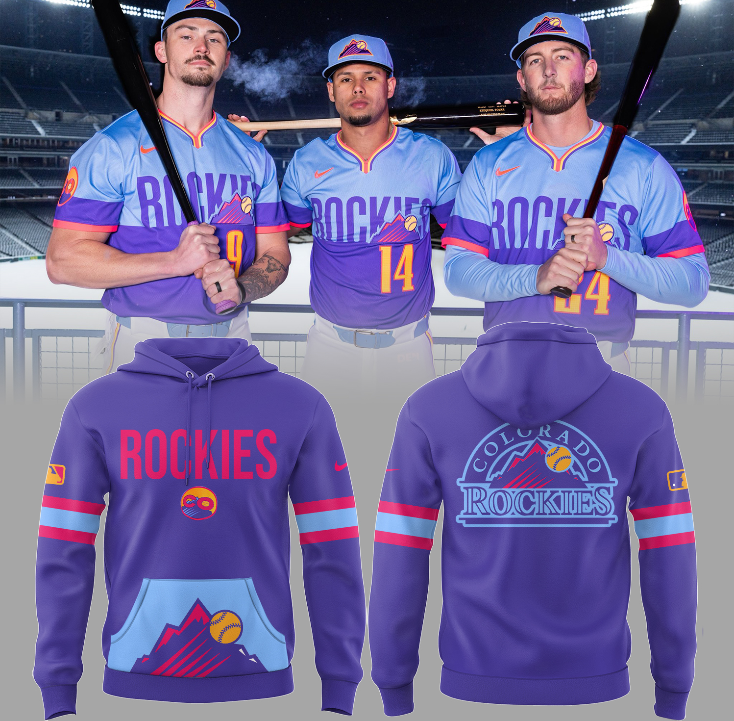 Rockies Baseball 2025 City Connect 2 Hoodie Baseball Mom Gifts
