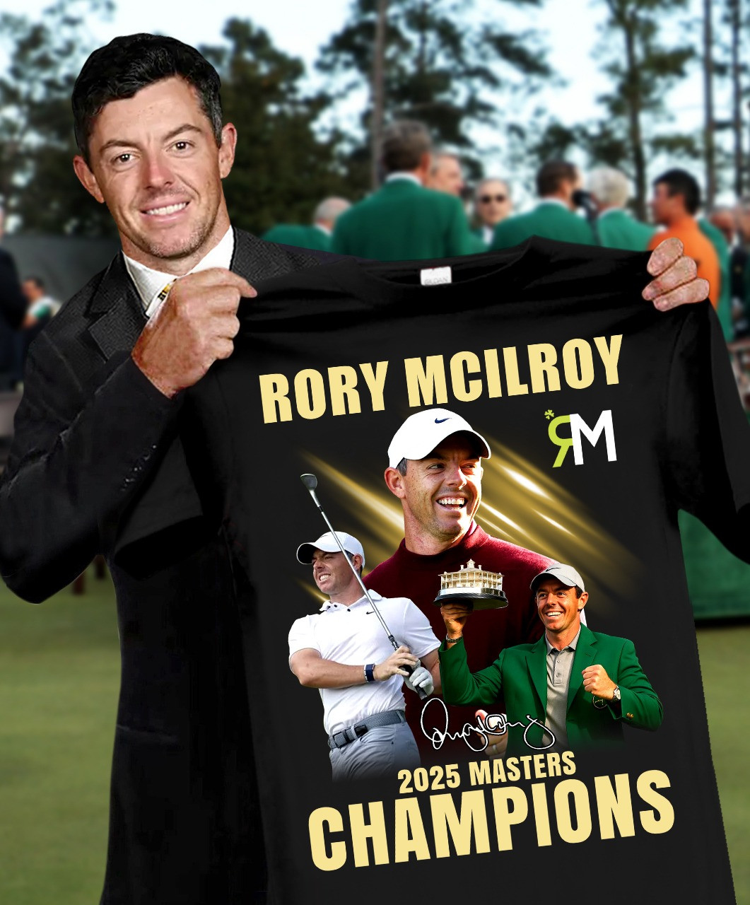 Rory Mcilroy 2025 Masters Champions T-Shirt Rory Mcilroy Golf Championship Merch Gifts Oregontrailrvpk Shirt