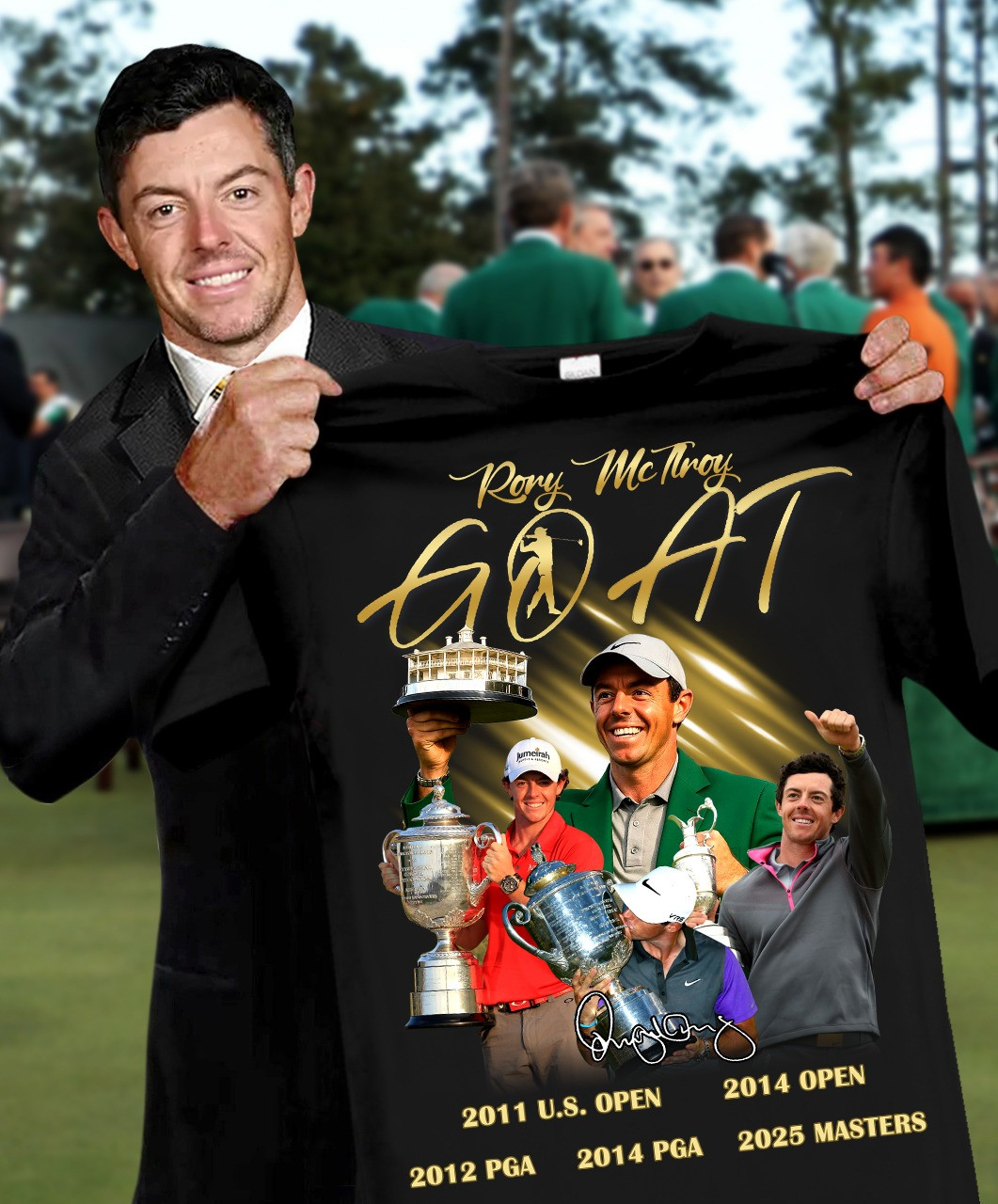 Rory Mcilroy Goat 2025 Masters Golf Champions T-Shirt Rory Mcilroy Golf Championship Merch Oregontrailrvpk Shirt