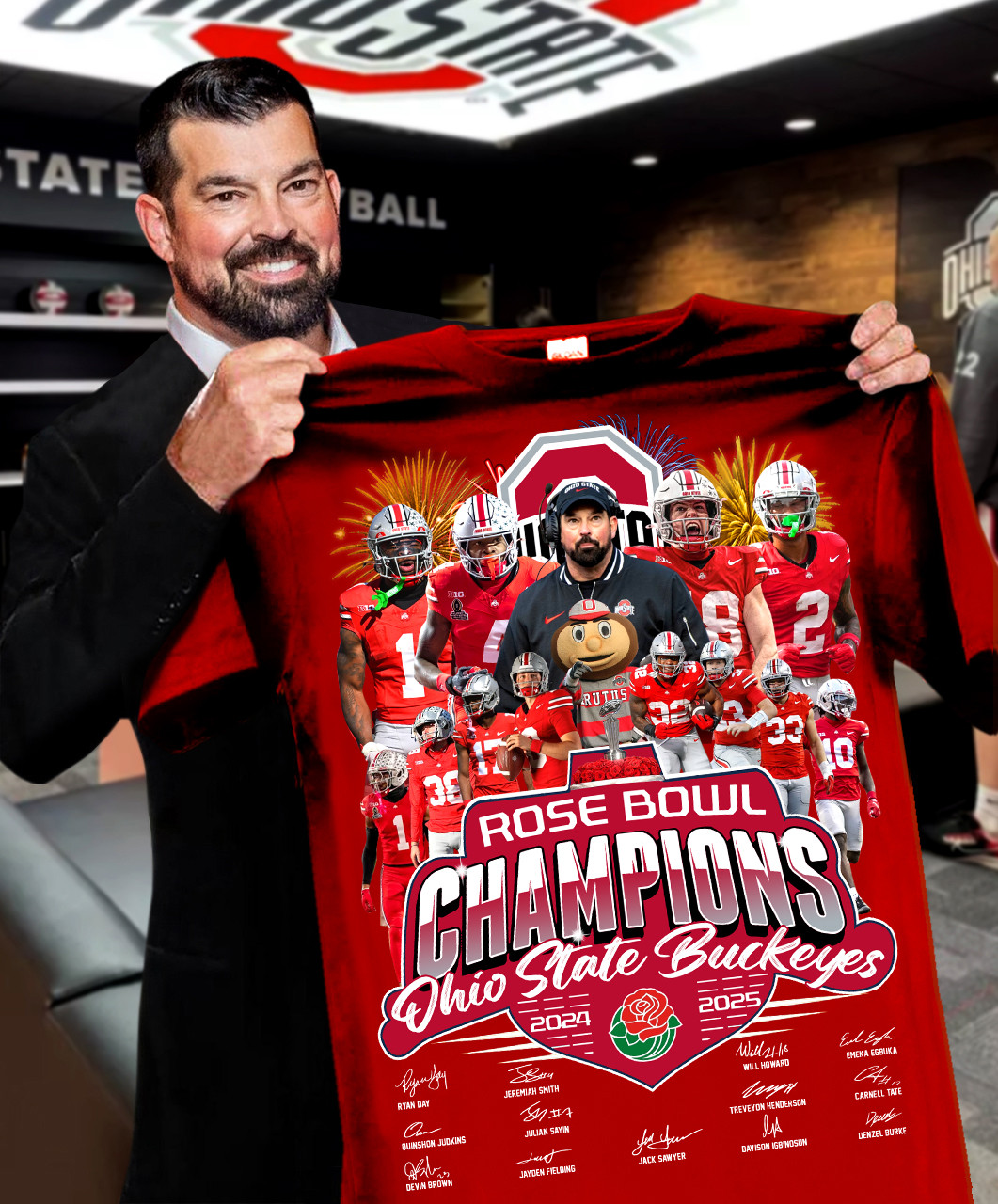 Rose Bowl Champions 2024 2025 Ohio State Buckeyes T-Shirt For Football Fans Oregontrailrvpk Shirt