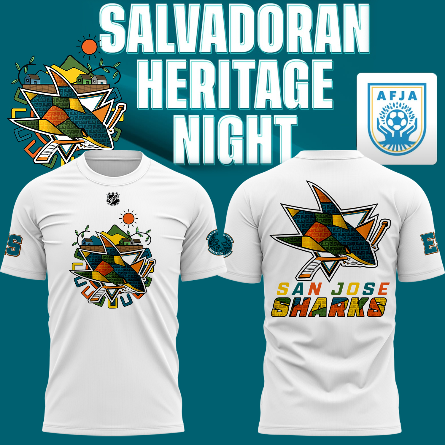 S.J Sharks Celebrate El Salvador Heritage T-Shirtenior Hockey Player Gifts Oregontrailrvpk Shirt