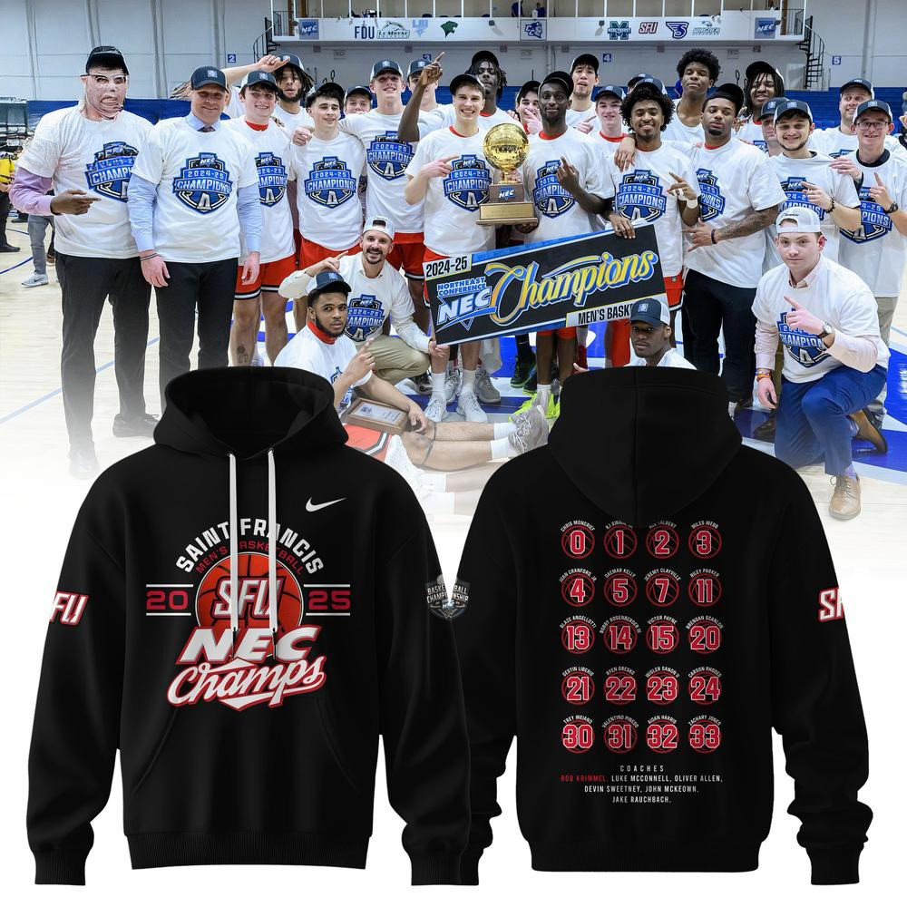 Saint Francis Red Flash NEC Champions 2025 Limited Edition Hoodie