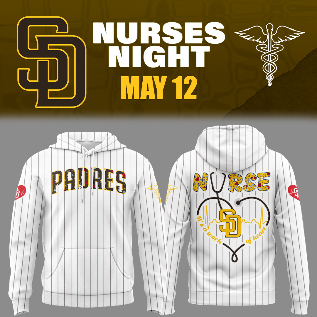 San Diego Padres Baseball Nurses Night Hoodie Gift Ideas For Baseball Players
