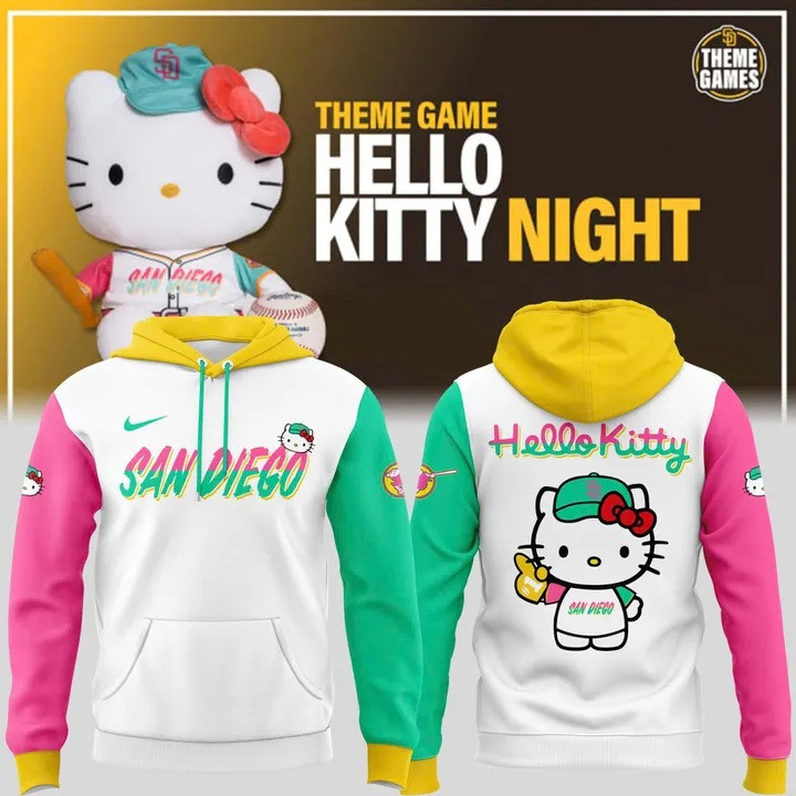San Diego Padres Hello Kitty Hoodie Merch Baseball Cute Gifts For Padres Fans For Her