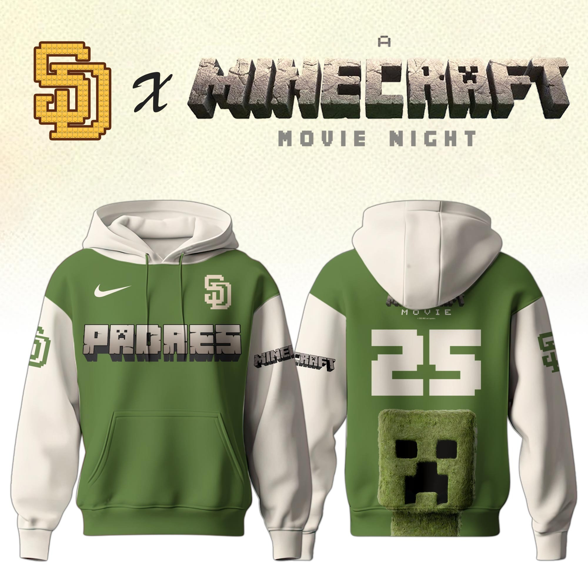 San Diego Padres MLB x A MINECRAFT MOVIE Night Hoodie Unique Gifts Baseball Fans