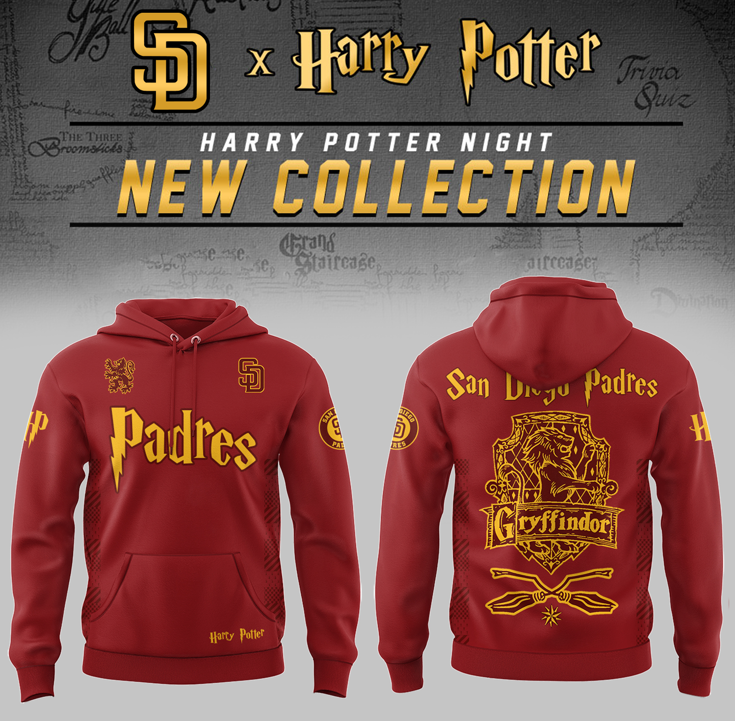 San Diego Padres x Harry Potter Night Gryffindor House Hoodie Baseball Gifts Idea
