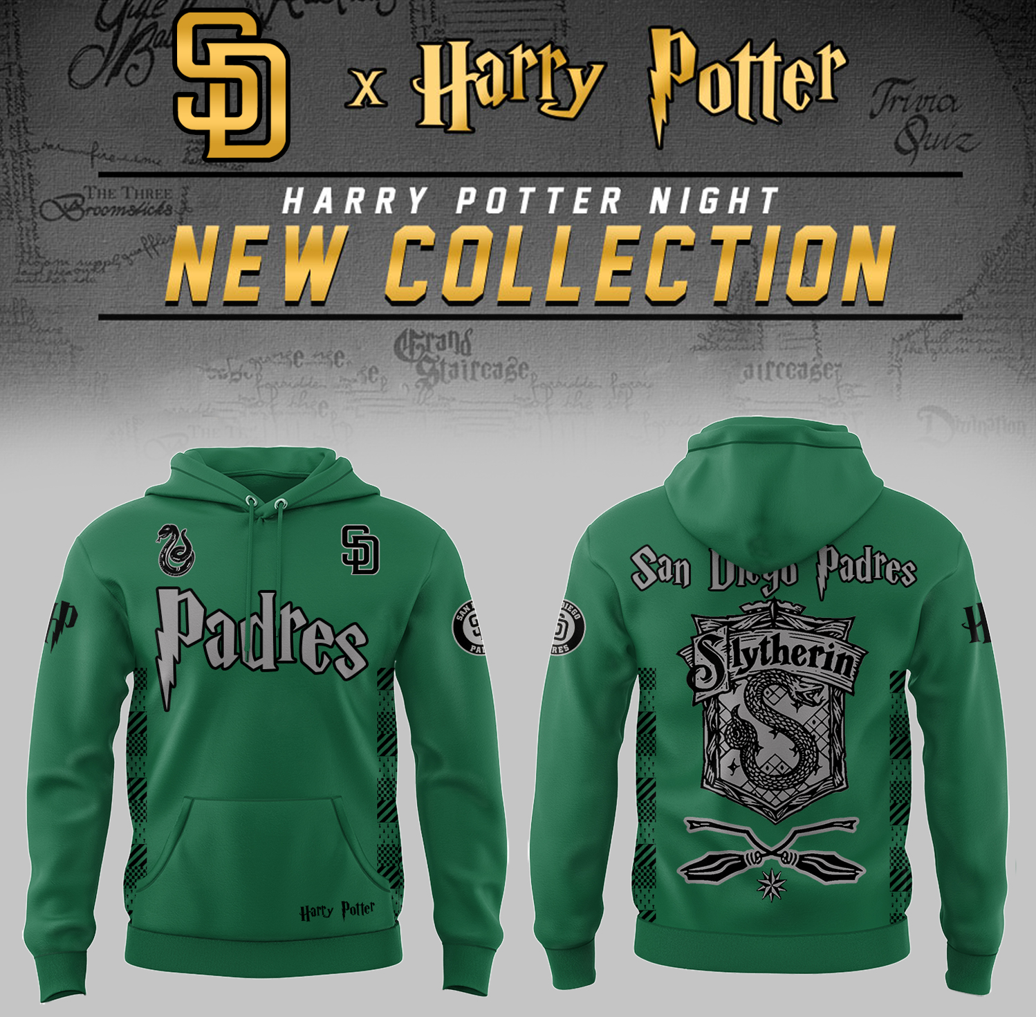 San Diego Padres x Harry Potter Night Slytherin House Hoodie Gift Ideas For Baseball Players
