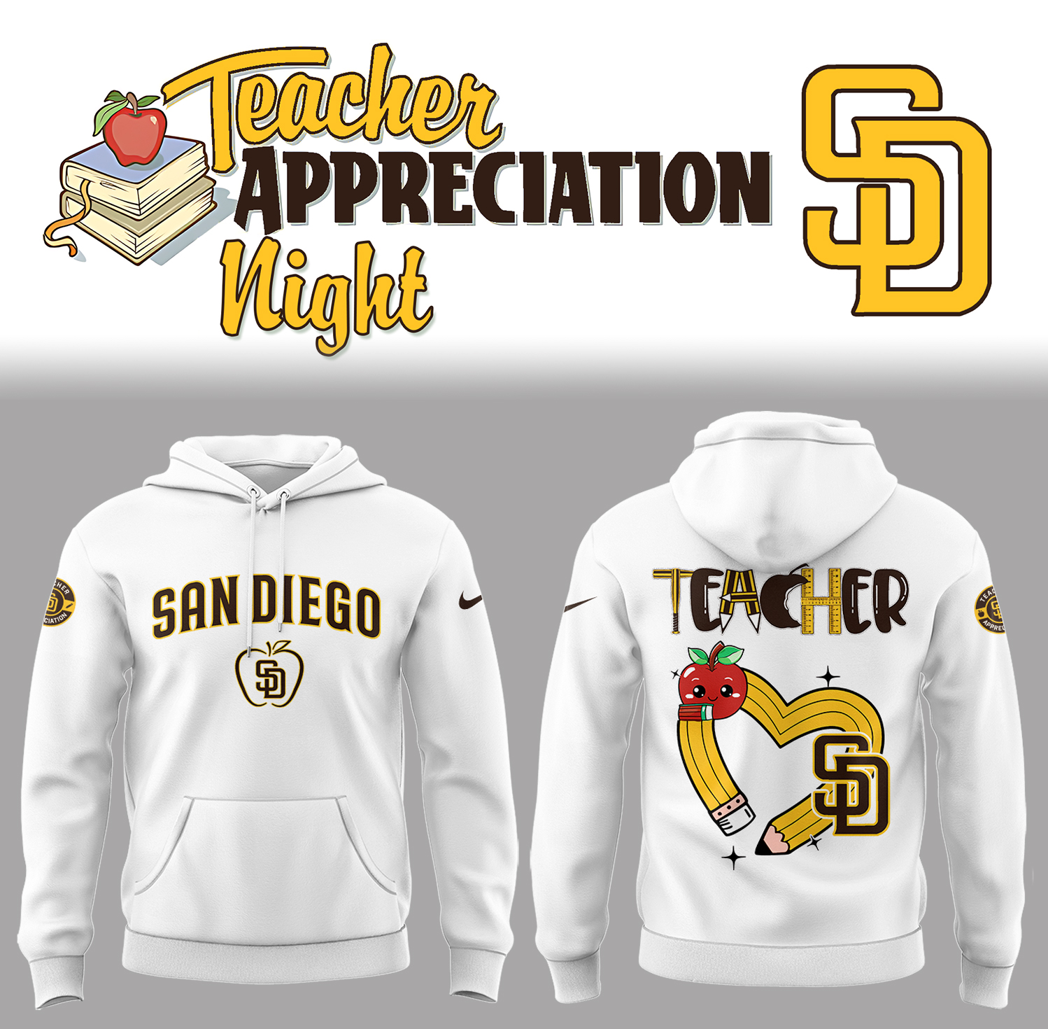 San Diego Padres x Teacher Appreciation Night Hoodie Baseball