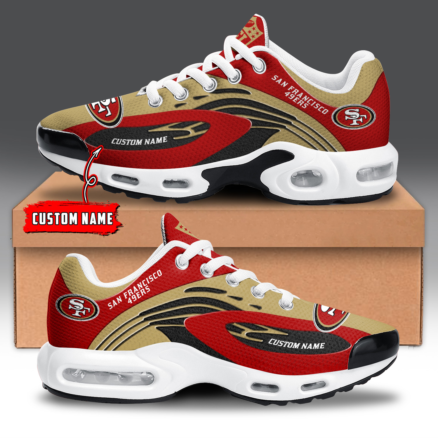 San Francisco 49ers Air Max Plus Shoes Sneakers For Men And Women