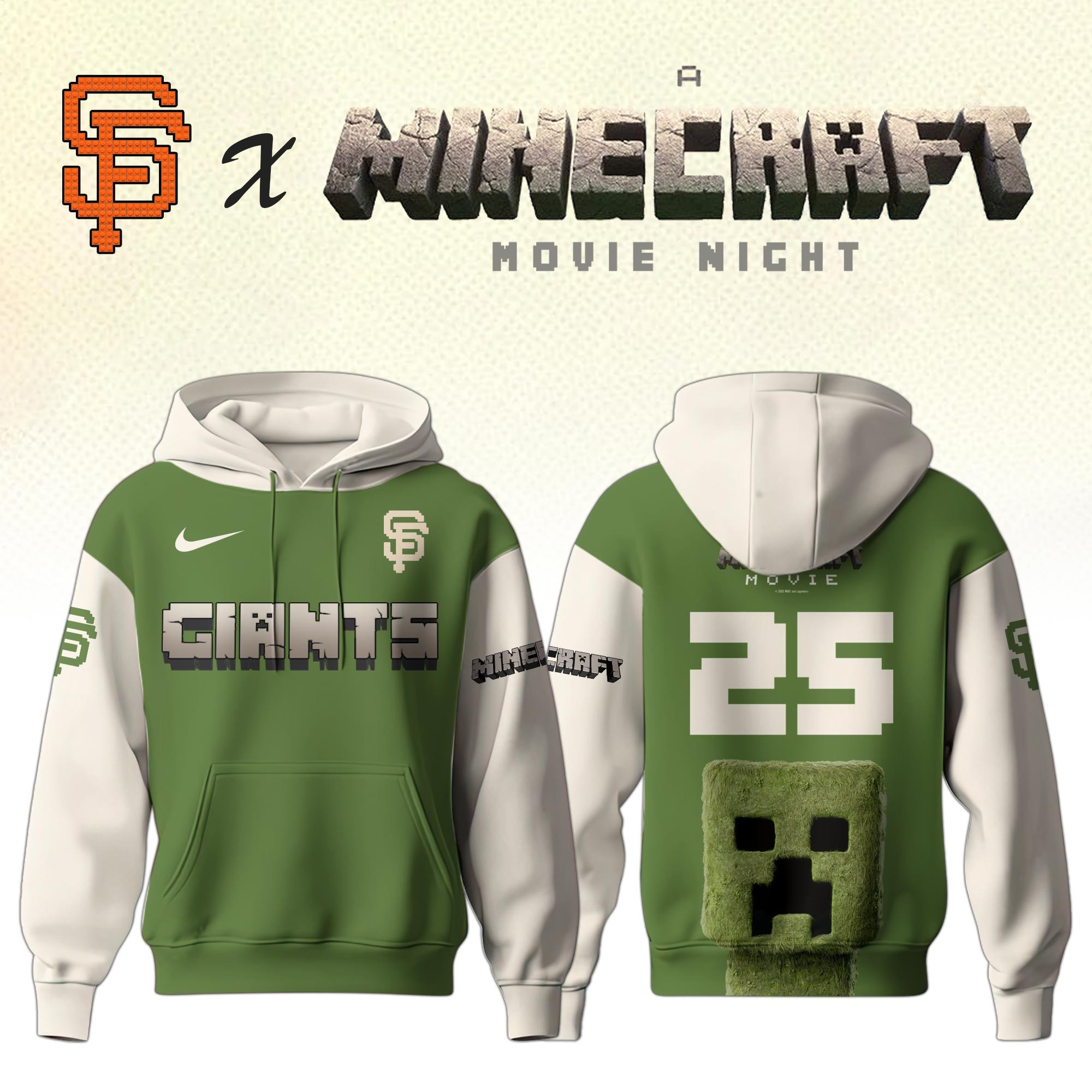 San Francisco Giants MLB x A MINECRAFT MOVIE Night Hoodie Unique Gifts Baseball Fans