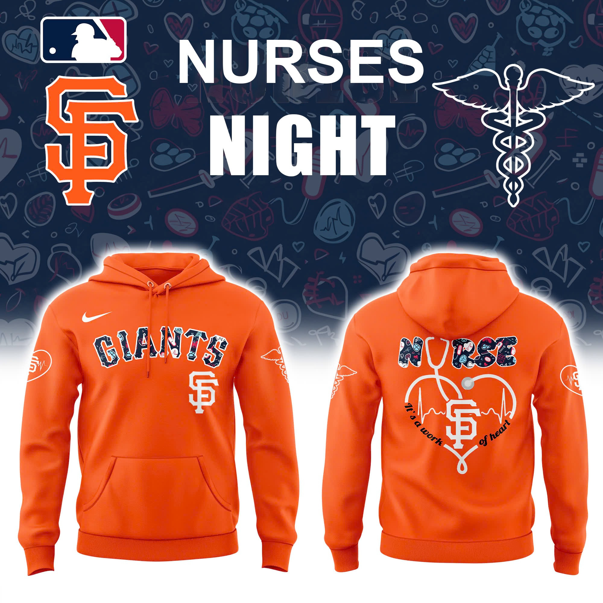 San Francisco Giants NURSES Baseball Hoodie
