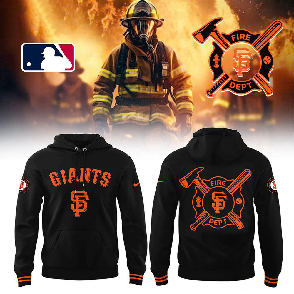 San Francisco Giants x Firefighter Appreciation Night Black Hoodie Baseball