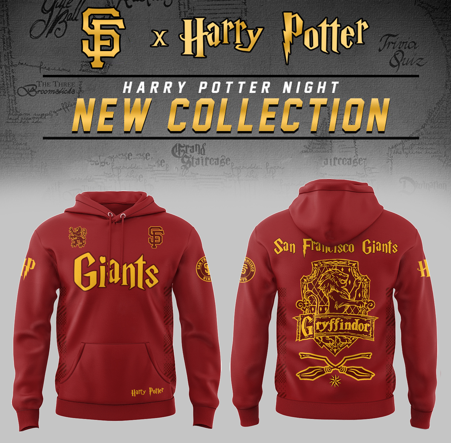 San Francisco Giants x Harry Potter Night Gryffindor House Hoodie Gift Ideas For Baseball Players