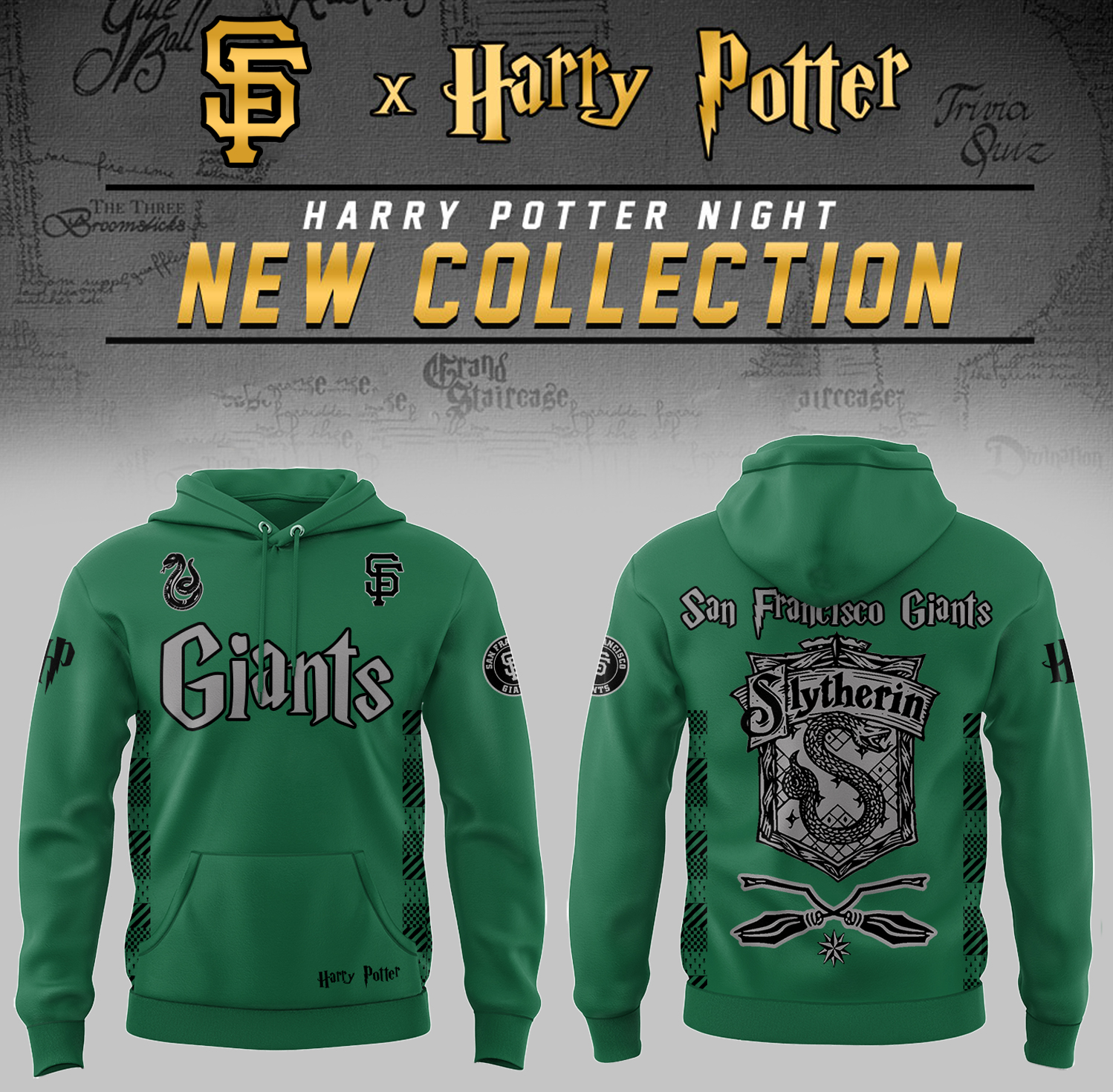 San Francisco Giants x Harry Potter Night Slytherin House Hoodie Baseball