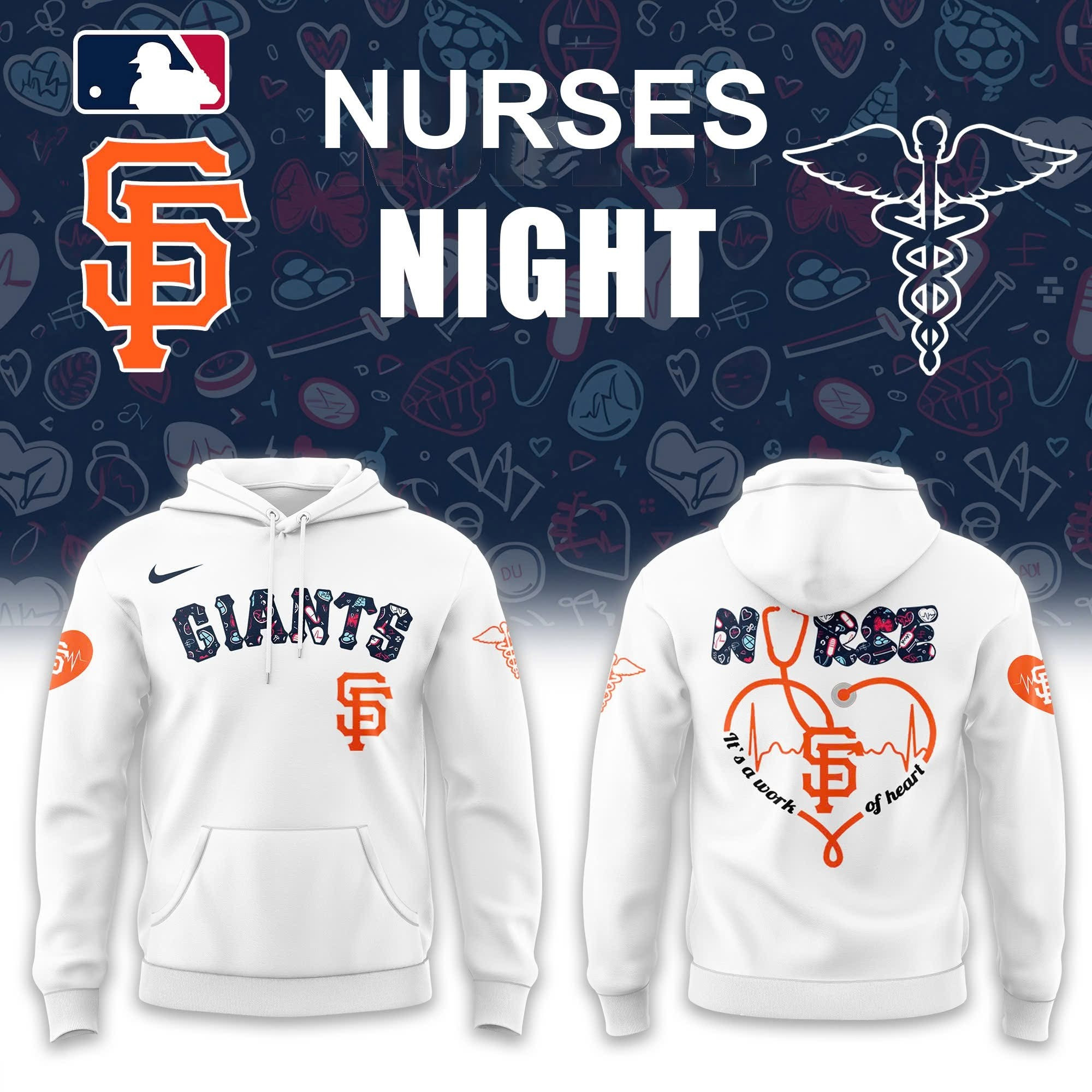 San Francisco Giants X Nurses Night Hoodie Honor Nurses Day Baseball