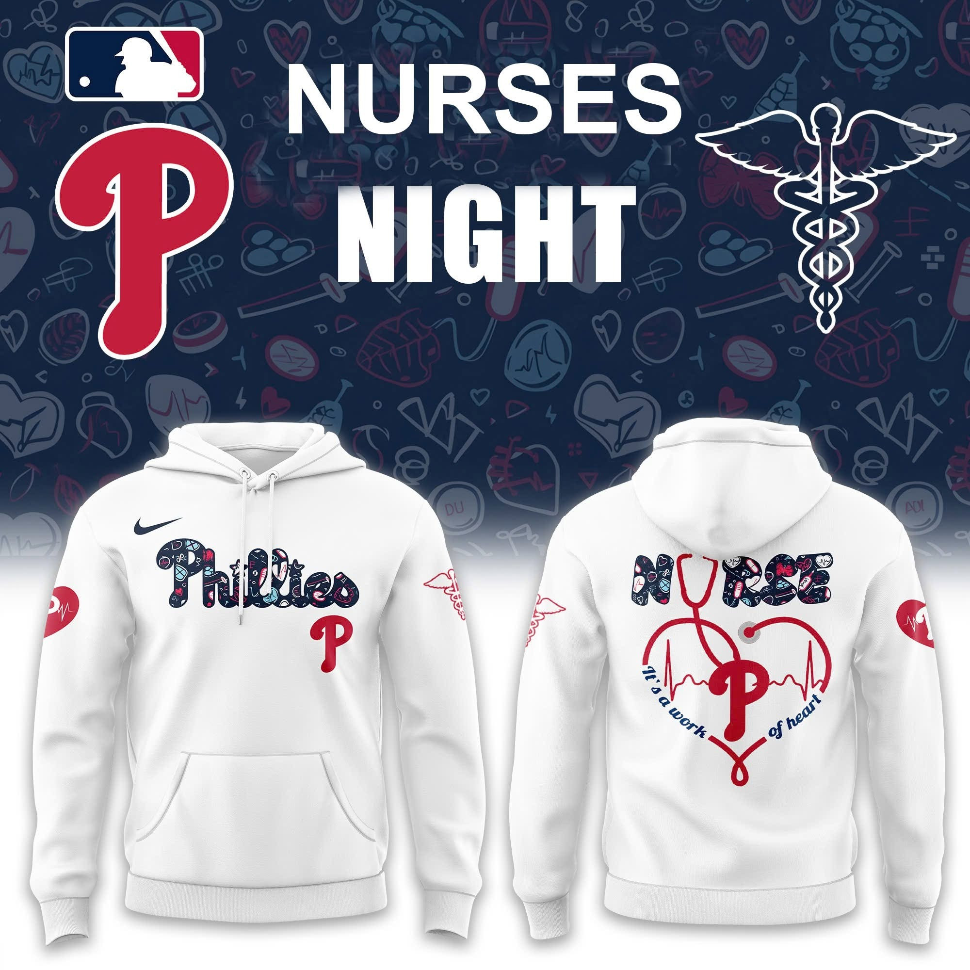 San Francisco Giants X Nurses Night Hoodie It's A Work Of Heart Nurses Baseball