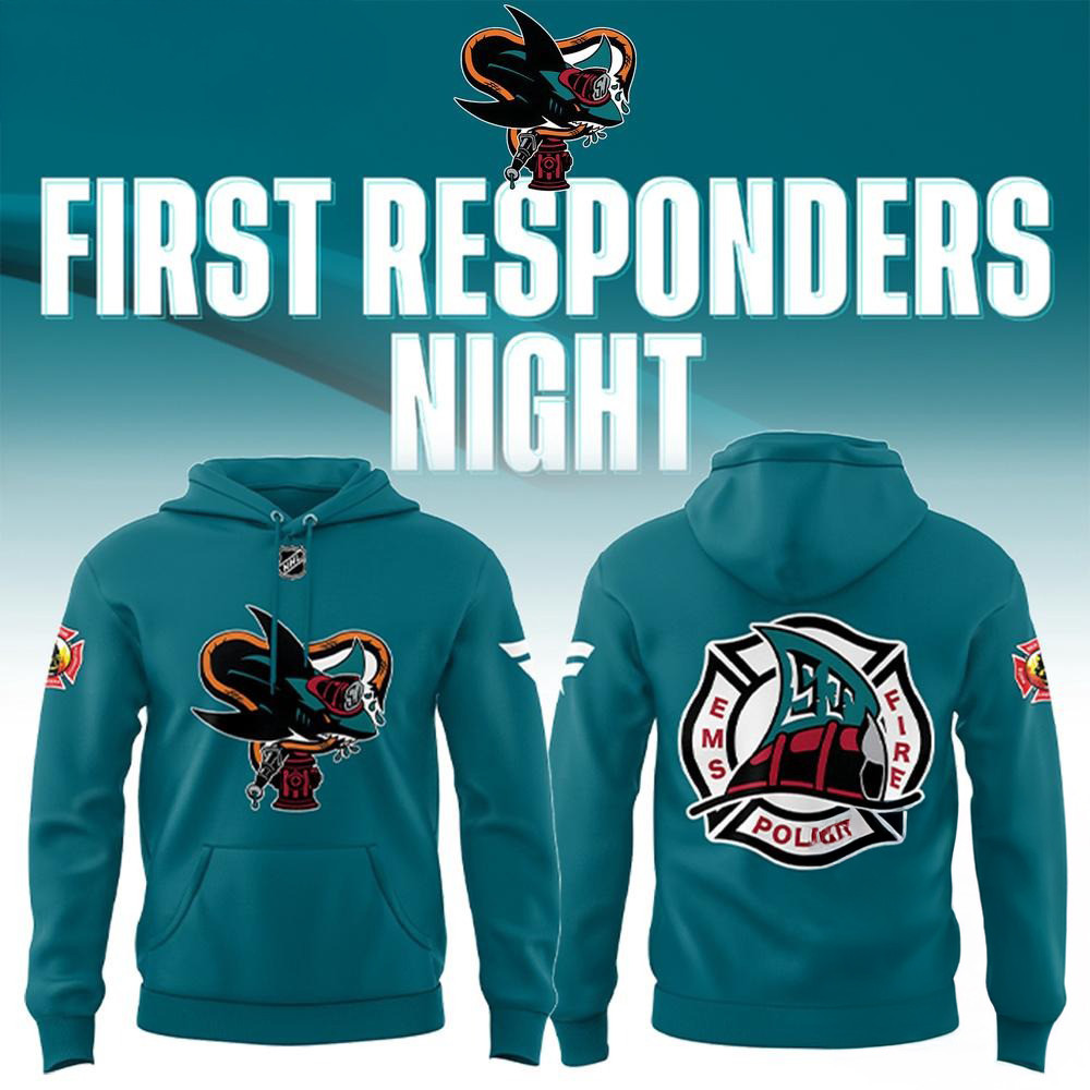 San Jose Sharks Barracuda x First Responders Night 3D Hoodie Best Gifts For Hockey Fans