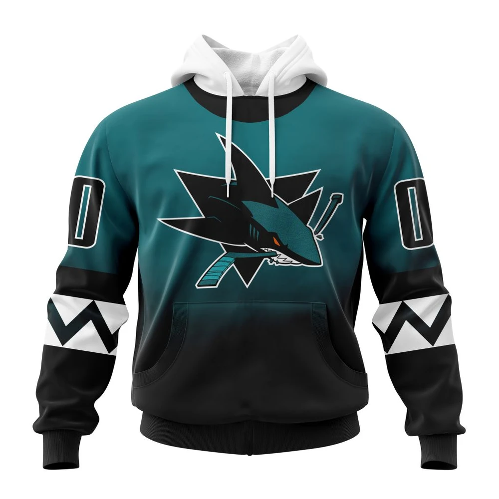 San Jose Sharks Personalize Gradient Series Concept All Over Print Hoodie Style 55194