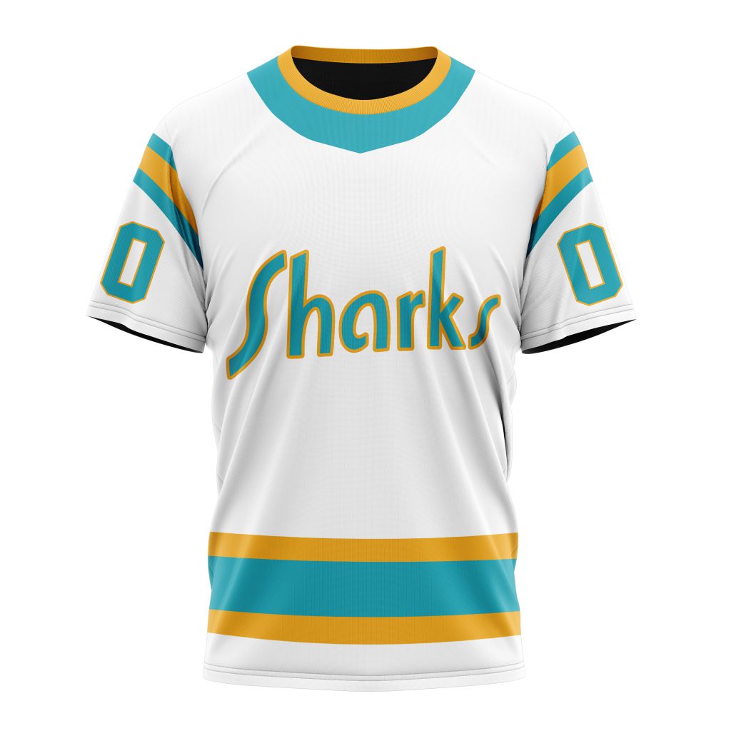 San Jose Sharks Reverse Retro Kits 2022 Personalized Name And Number T-Shirt Oregontrailrvpk Shirt