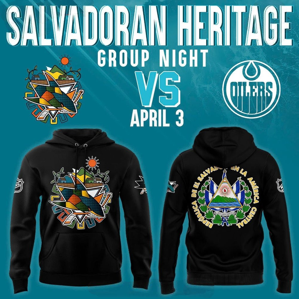 San Jose Sharks Salvadoran Heritage Night 2025 Special Hoodie Gifts For Ice Hockey Fans