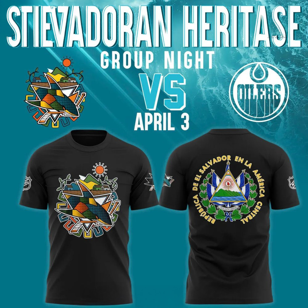 San Jose Sharks Salvadoran Heritage Night 2025 T-Shirt Cool Gifts For Hockey Fans Oregontrailrvpk Shirt
