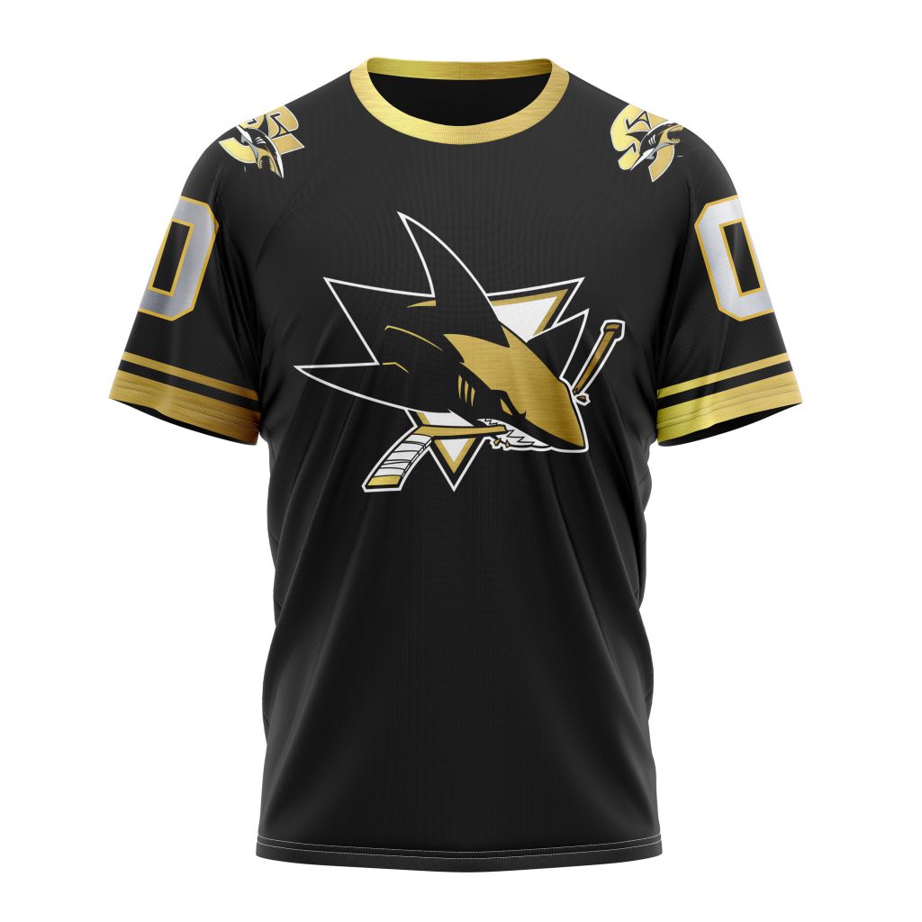 San Jose Sharks Special Black And Gold Design 01 Personalized Name And Number T-Shirt Oregontrailrvpk Shirt