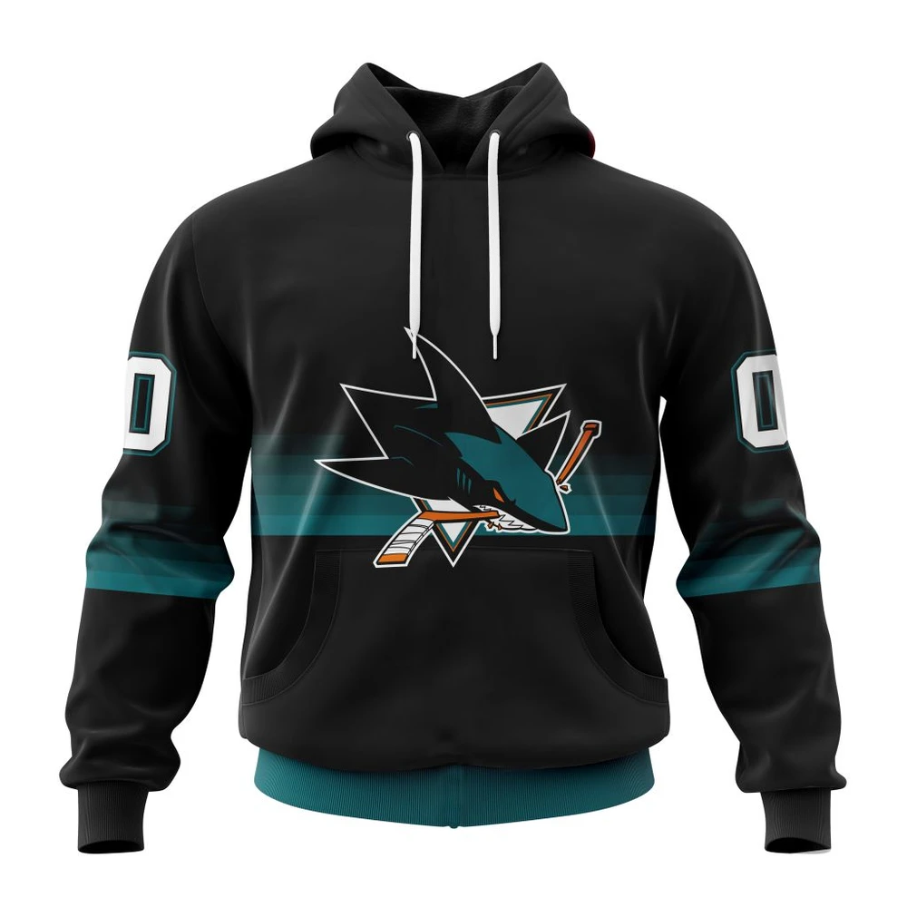 San Jose Sharks Special Black And Gradient Design All Over Print Hoodie Style 46670