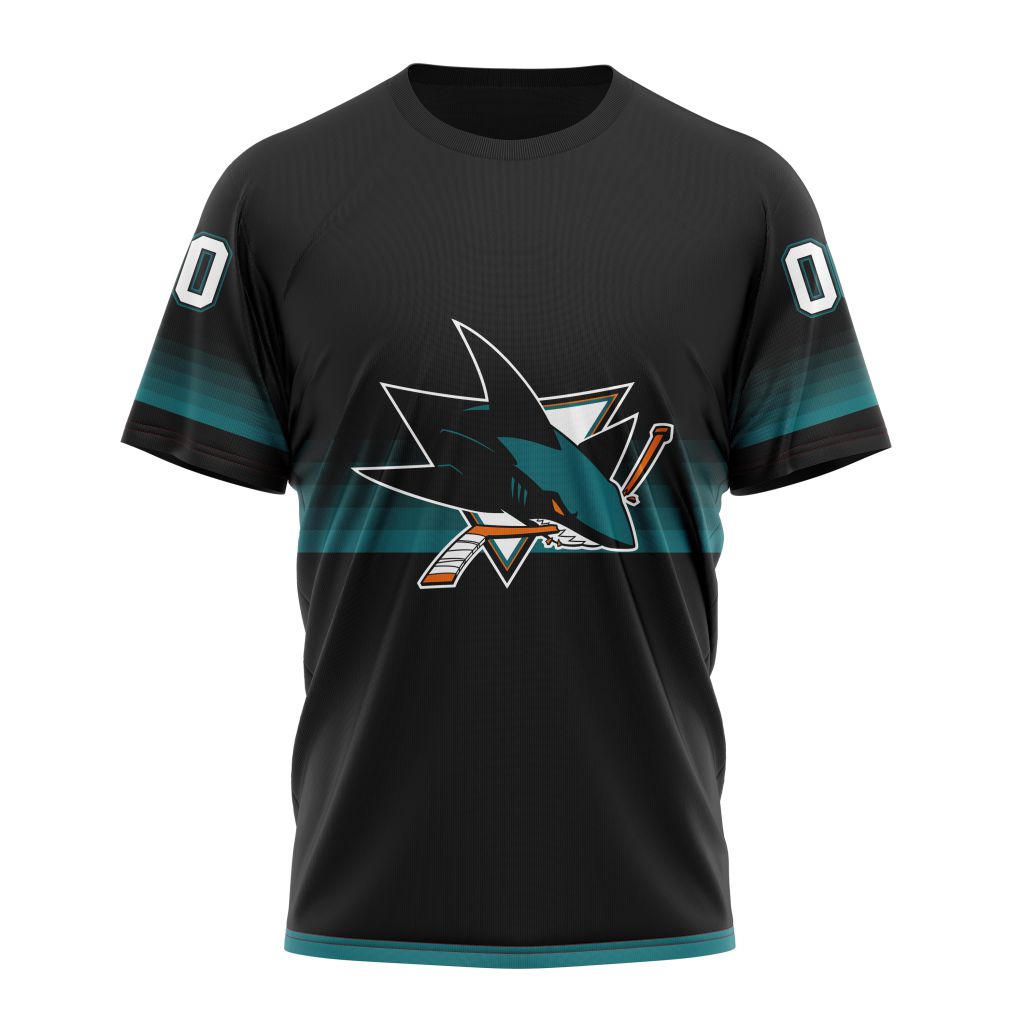 San Jose Sharks Special Black And Gradient Design Personalized Name And Number T-Shirt Oregontrailrvpk Shirt