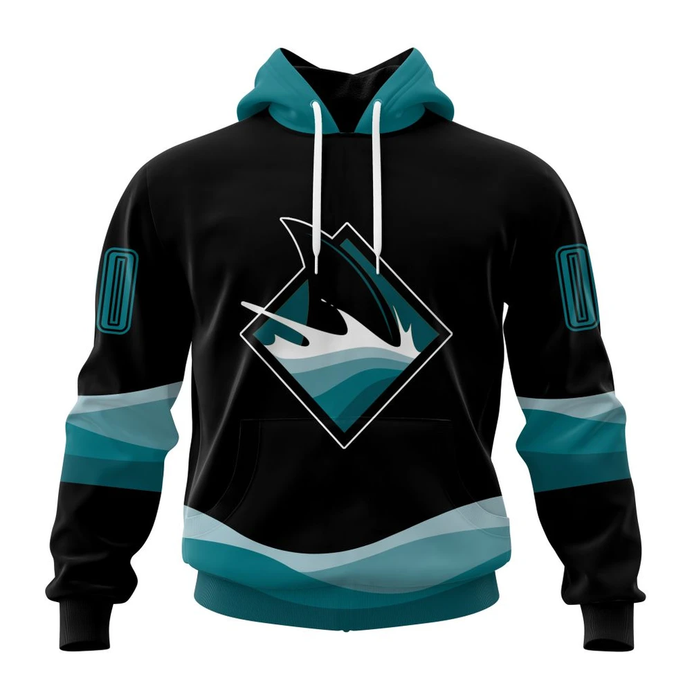 San Jose Sharks Special Blackout Design All Over Print Hoodie Style 37944