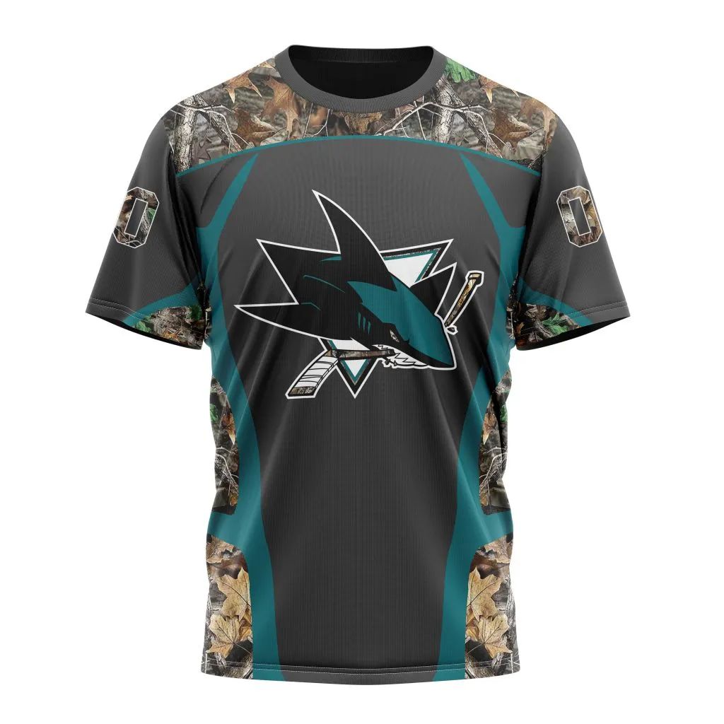 San Jose Sharks Special Camo Hunting Design Personalized Name And Number T-Shirt Oregontrailrvpk Shirt